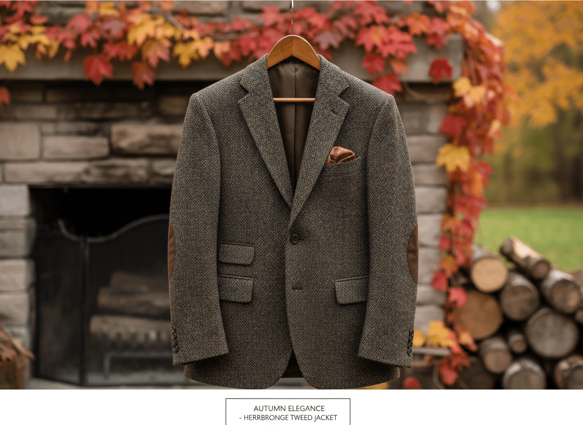 헤링본 트위드 재킷